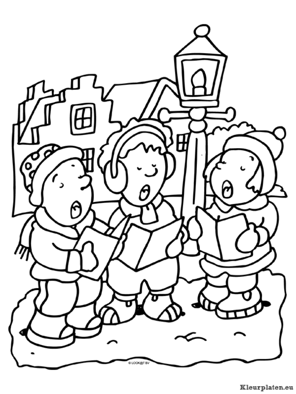 Kerst gezang kleurplaten