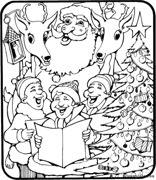 Kerst gezang kleurplaten