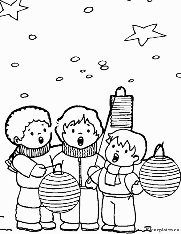 Kerst gezang kleurplaten