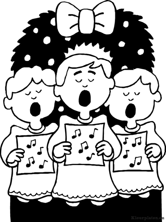 Kerst gezang kleurplaten