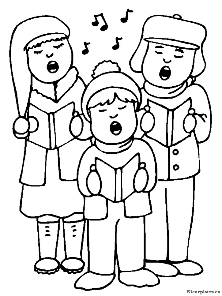 Kerst gezang kleurplaten