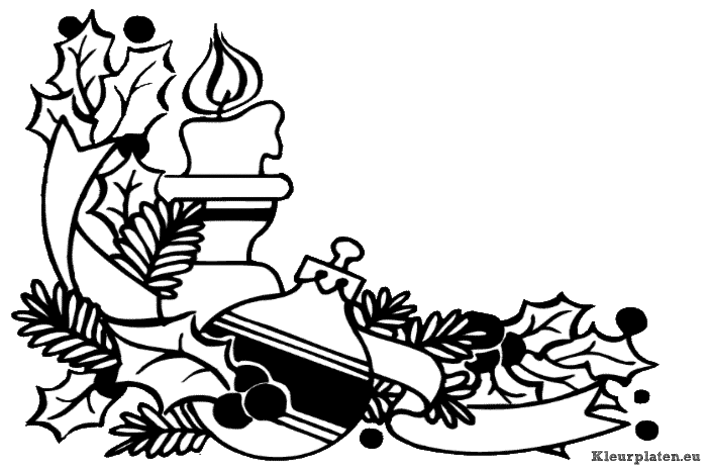Kerst kaars kleurplaten