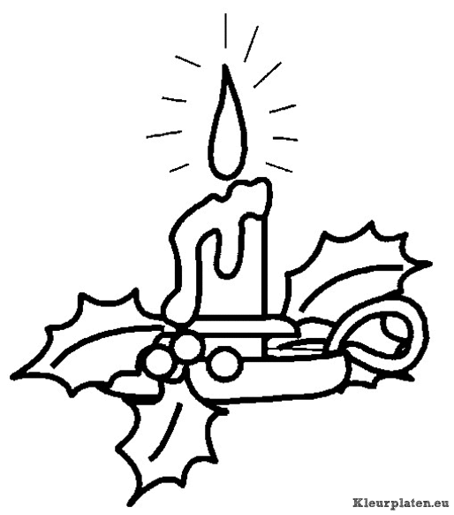 Kerst kaars kleurplaten