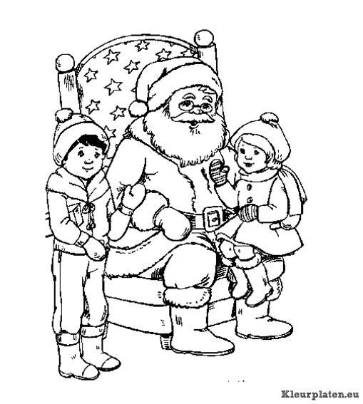 Kerst mannen kleurplaten