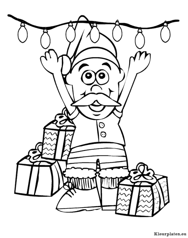 Kerst mannen kleurplaten