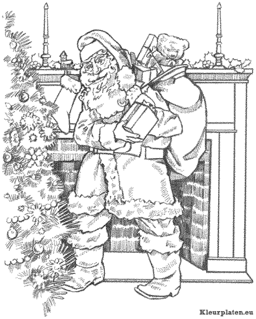 Kerst mannen kleurplaten