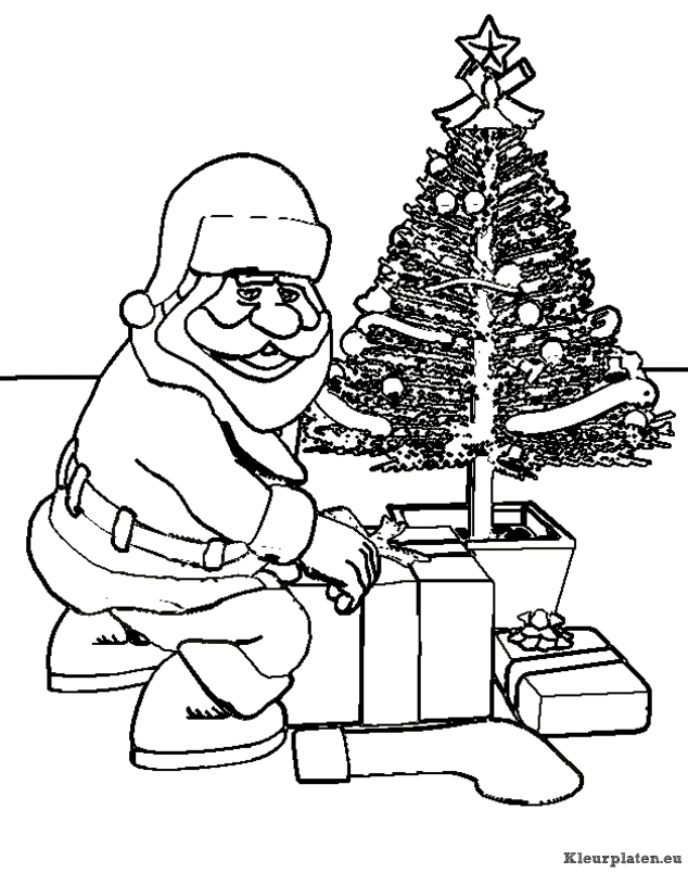 Kerst mannen kleurplaten