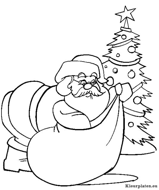 Kerst mannen kleurplaten