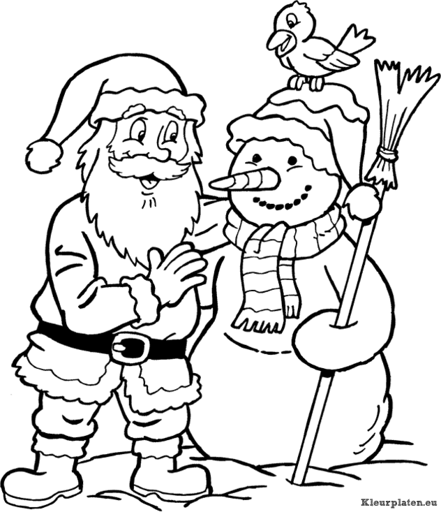 Kerst mannen kleurplaten