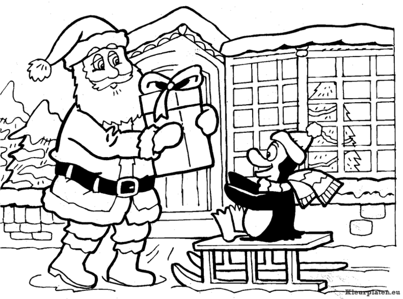 Kerst mannen kleurplaten