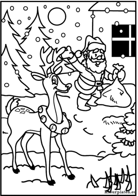 Kerst mannen kleurplaten