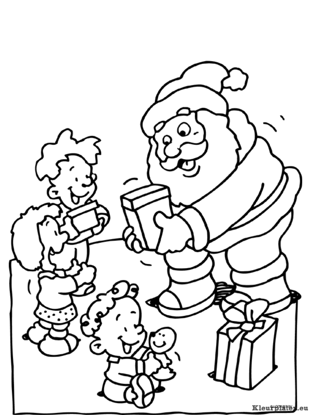 Kerst mannen kleurplaten