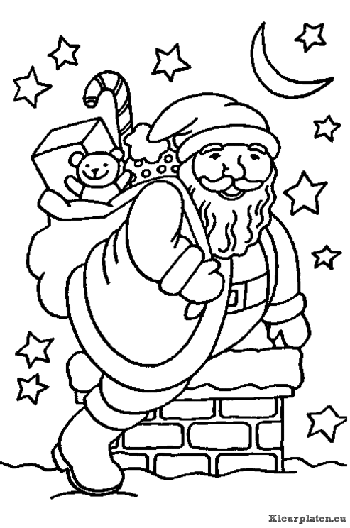 Kerst mannen kleurplaten