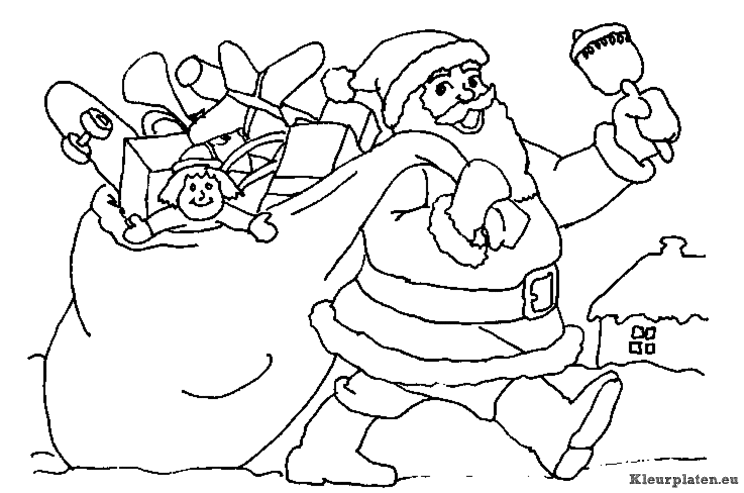 Kerst mannen kleurplaten