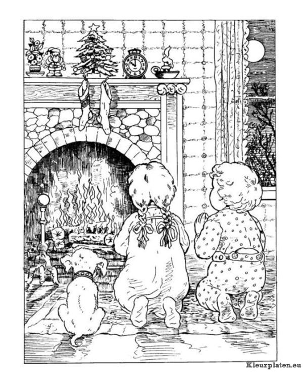 Kerst traditioneel kleurplaten