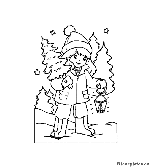 Kerst winter kleurplaten