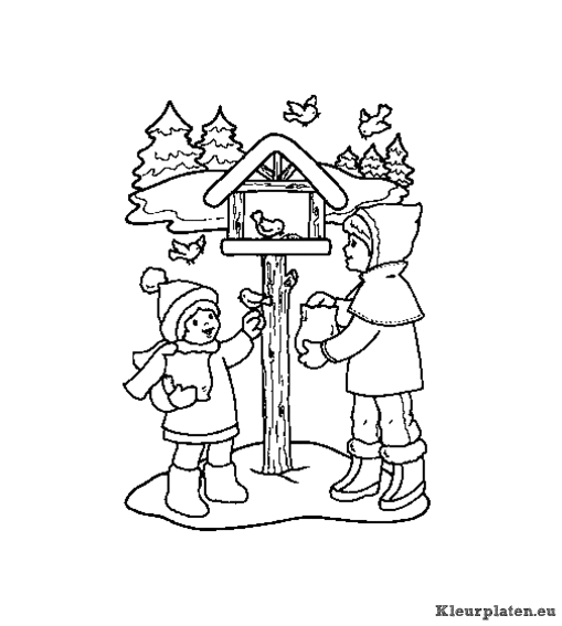Kerst winter kleurplaten