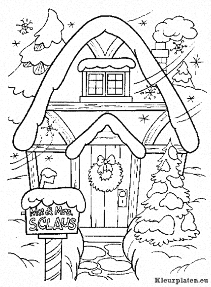 Kerst winter kleurplaten