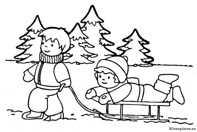 Kerst winter kleurplaten