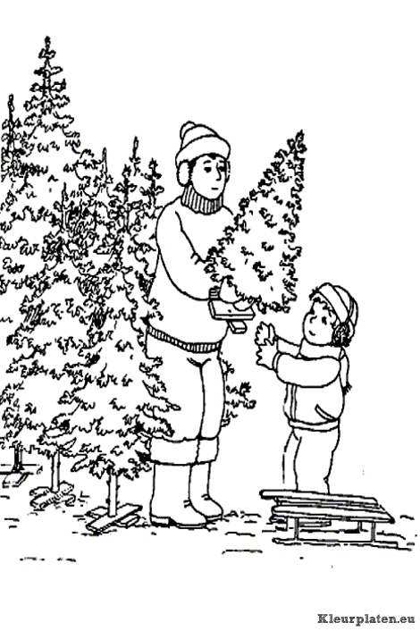 Kerstboom kleurplaten