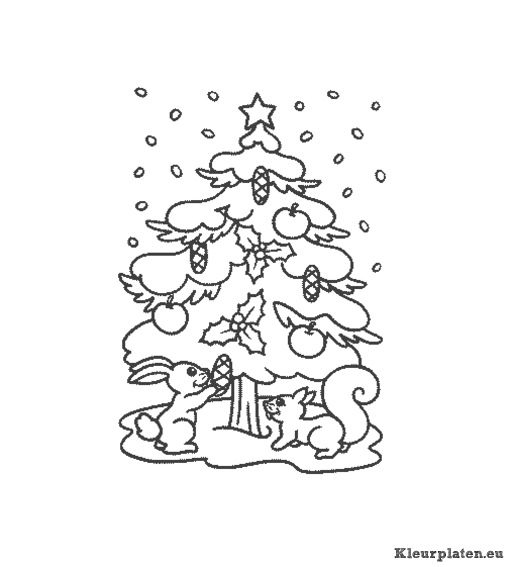 Kerstboom kleurplaten
