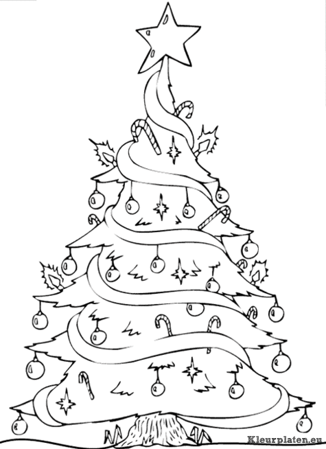 Kerstboom kleurplaten