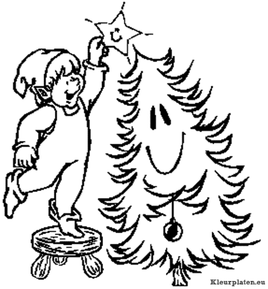 Kerstboom kleurplaten
