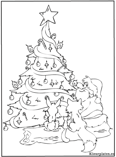 Kerstboom kleurplaten