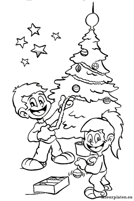 Kerstboom kleurplaten