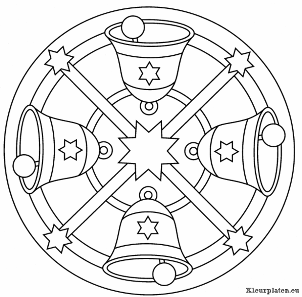 Kerstklokken kleurplaat