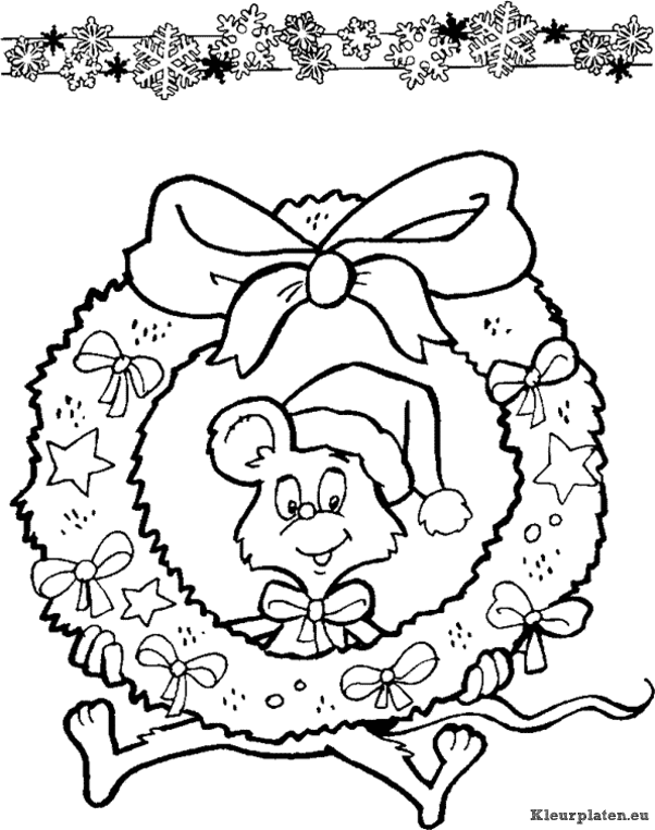 Kerstkrans kleurplaten
