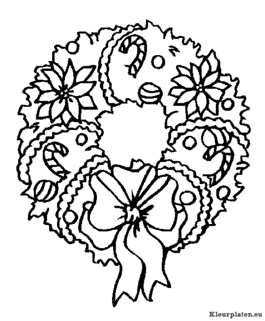 Kerstkrans kleurplaten
