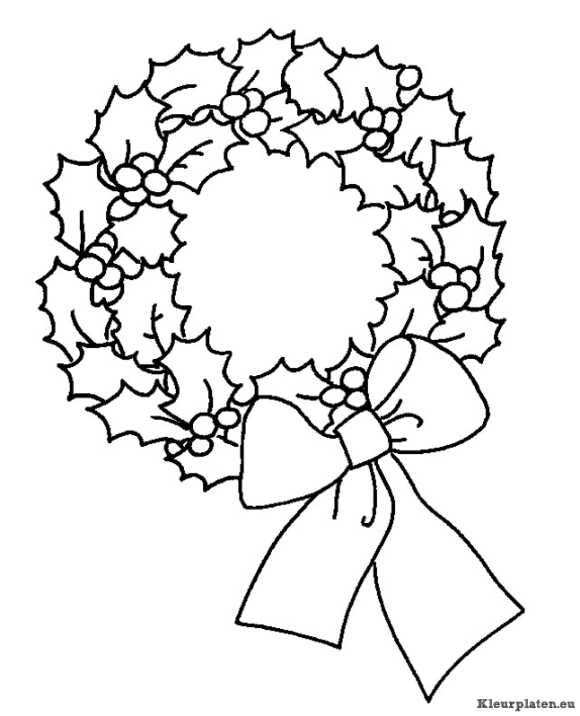 Kerstkrans kleurplaten