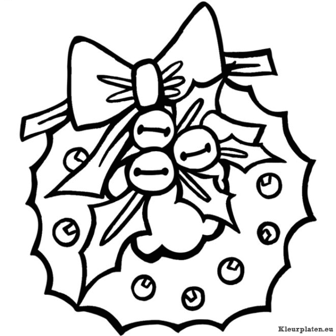 Kerstkrans kleurplaten