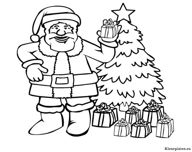 Kerstman kleurplaten