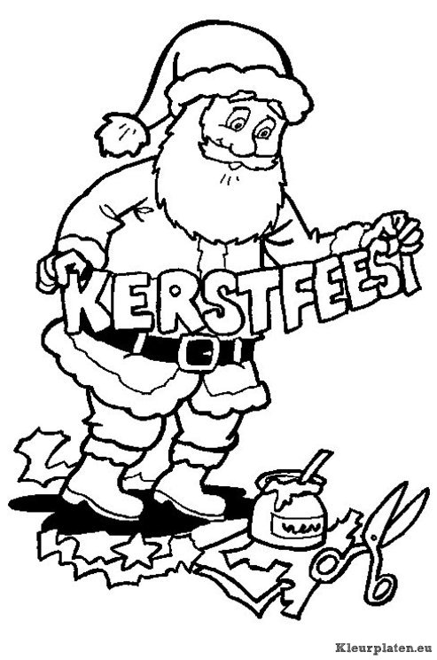 Kerstman kleurplaat