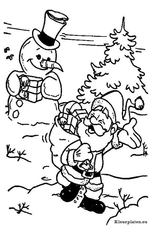 Kerstman kleurplaten