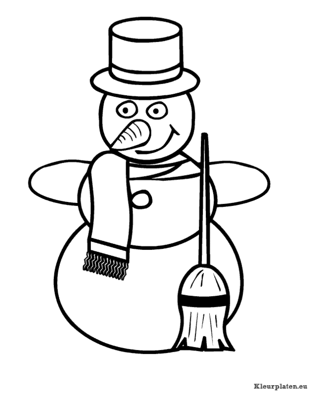 Sneeuwpop kleurplaten