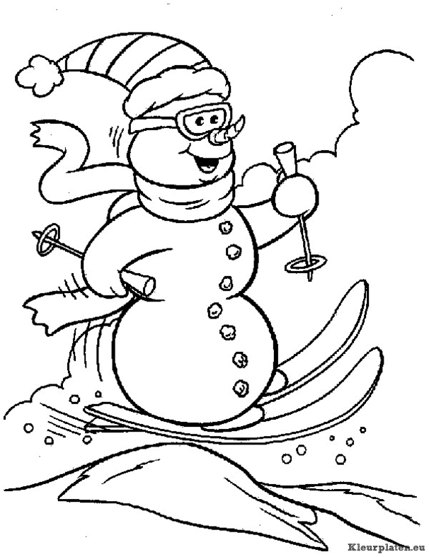 Sneeuwpop kleurplaten