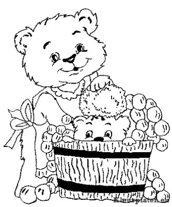 Mama beer wast baby beertje kleurplaat
