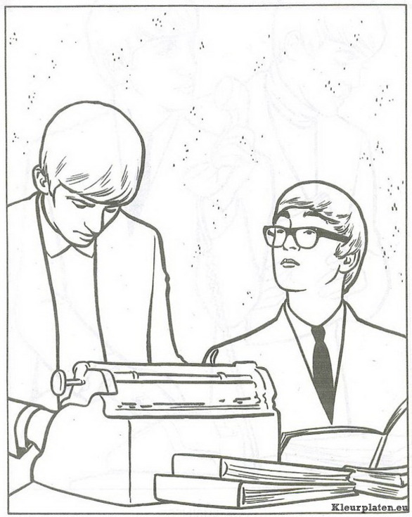 Beatles typemachine kleurplaat