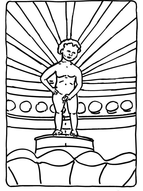 Manneke pis kleurplaat