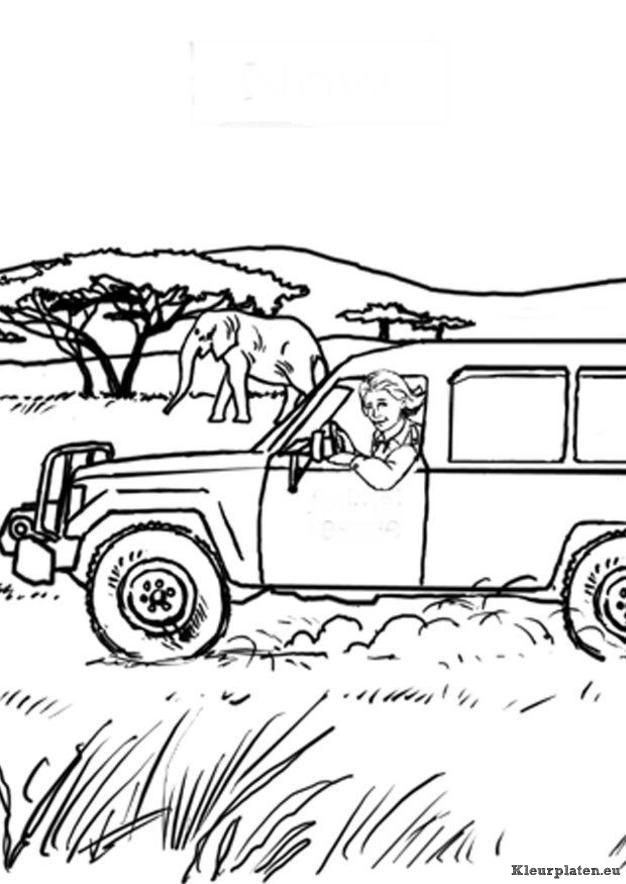 Safari kleurplaat