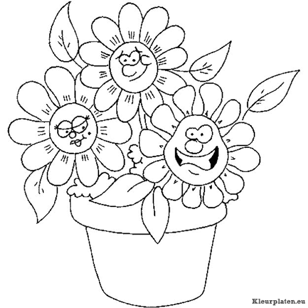 Bloemen kleurplaten