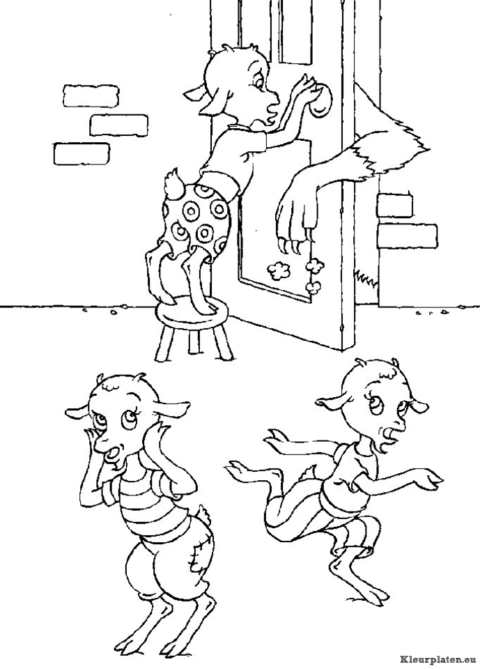 De wolf en de 7 geitjes kleurplaten