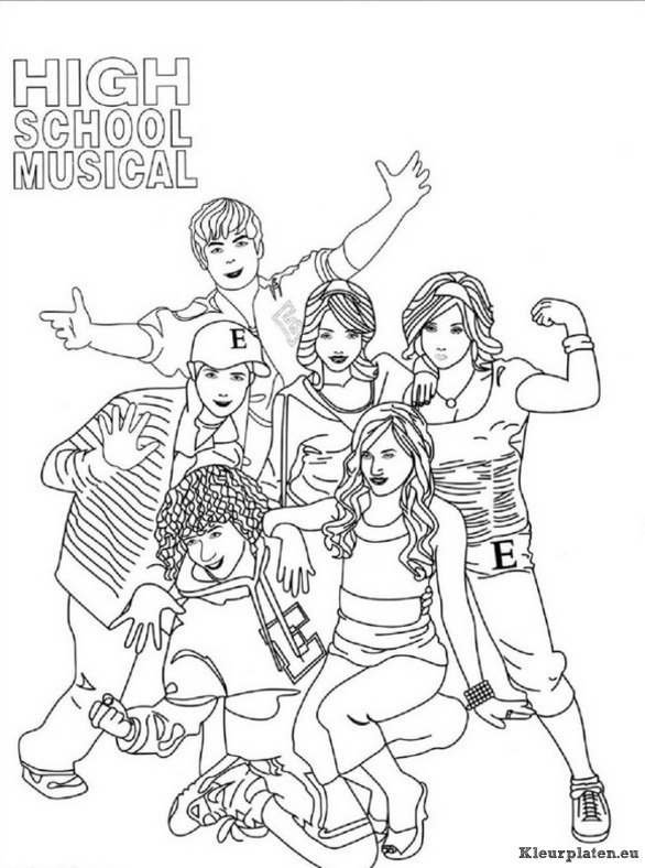 High school musical kleurplaten