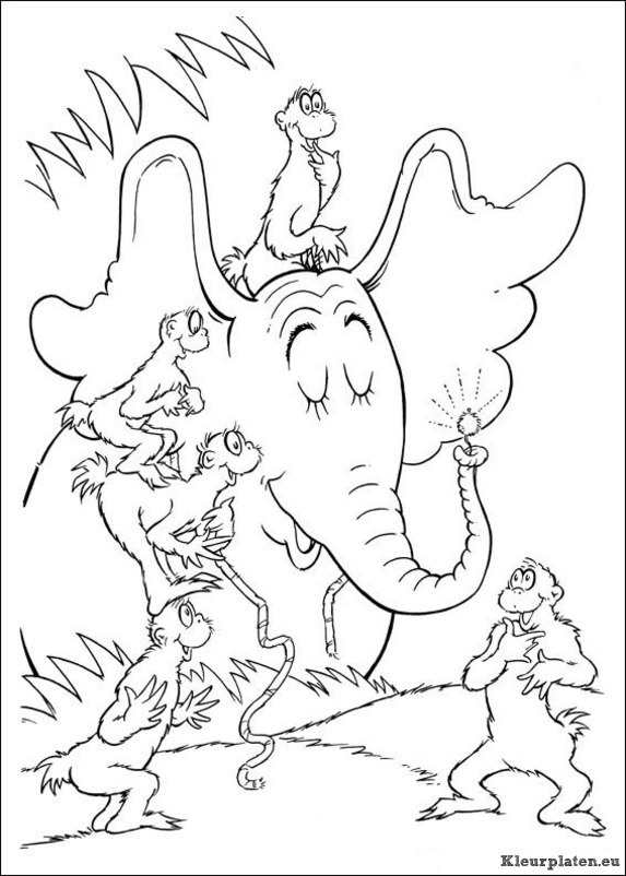 Horton van dr seuss kleurplaat