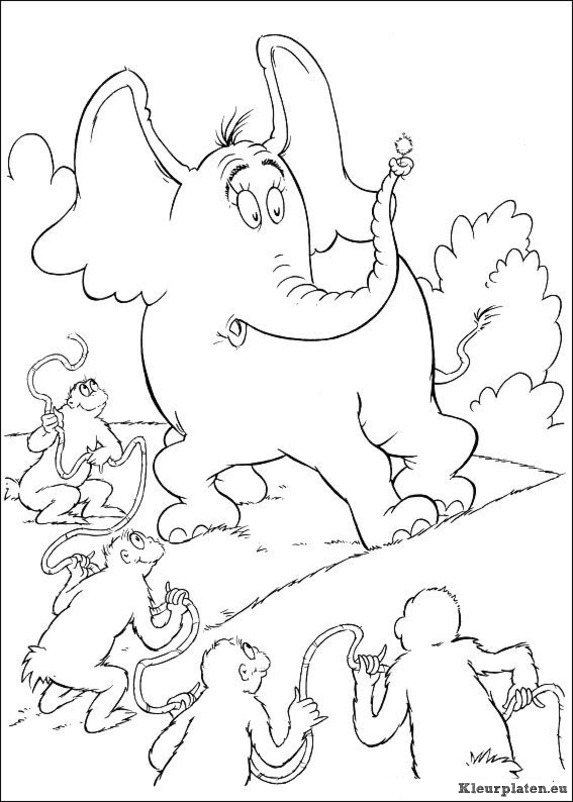 Horton van dr seuss kleurplaat