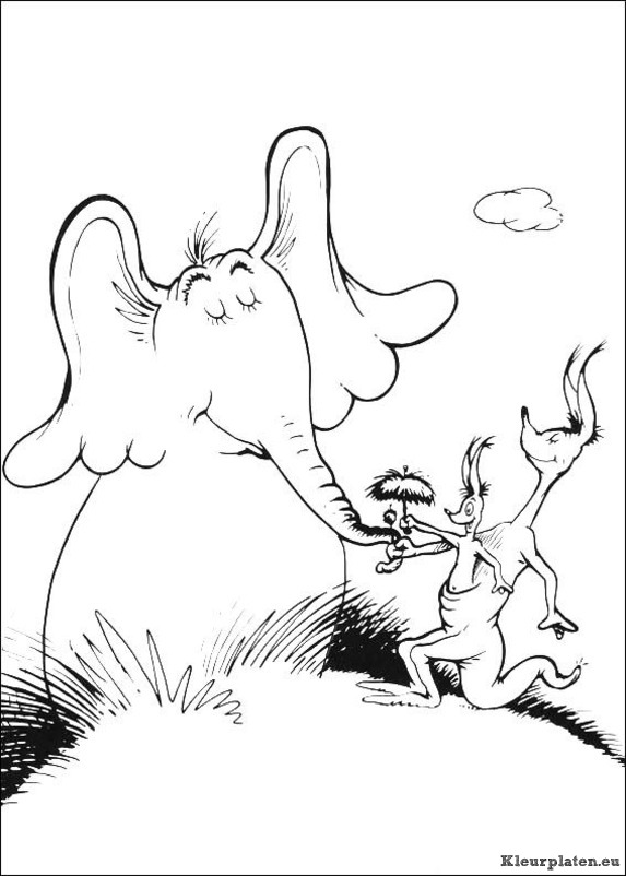 Horton van dr seuss kleurplaat