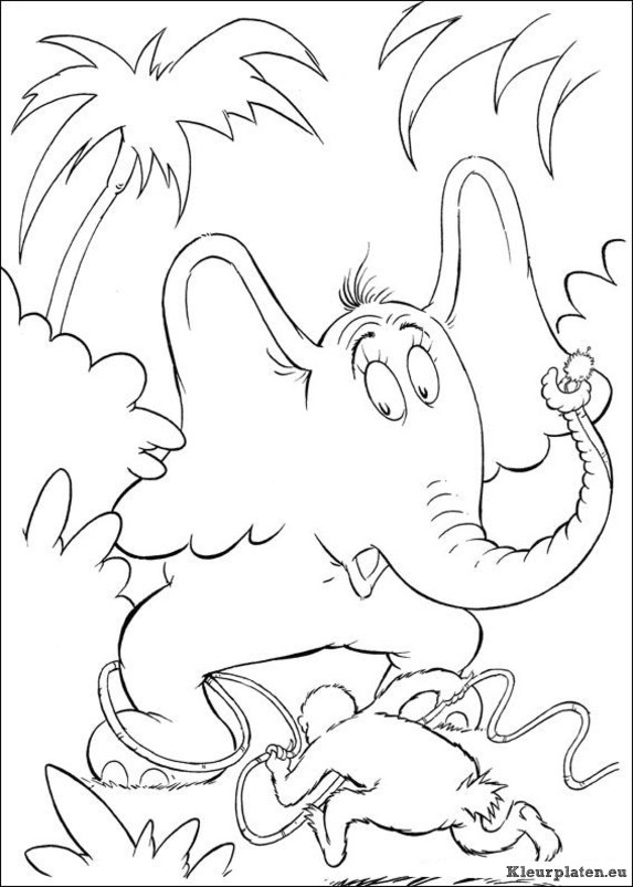 Horton van dr seuss kleurplaat